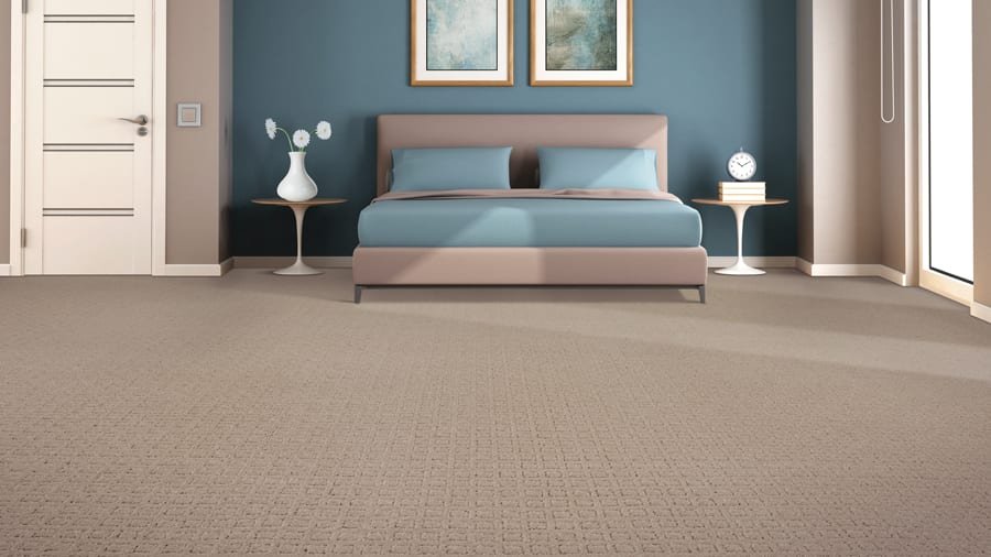 Carpet in a warm furnished bedroom